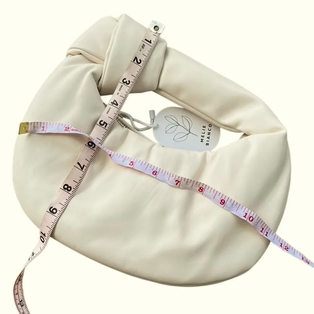 Melie Bianco Ivory Faux Leather Knot Bag NWT